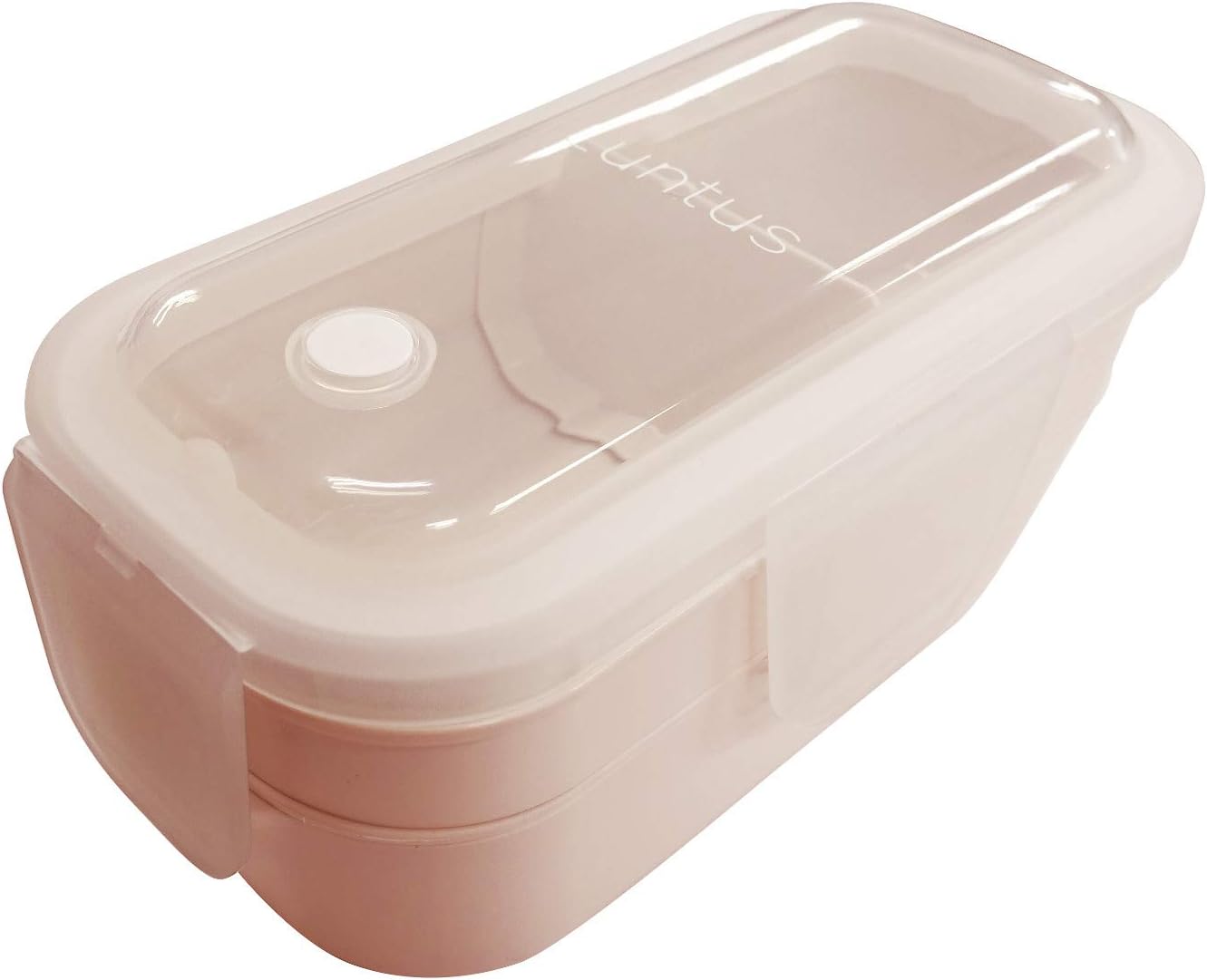 Asvel Lantus WTL-T600 Lunch Box, 20.3 fl oz (600 ml), Pink, Freezable, Width 7.0 x Depth 3.5 x Height 3.5 inches (17.8 x 8.9 x 8.9 cm), Antibacterial, 2 Tiers