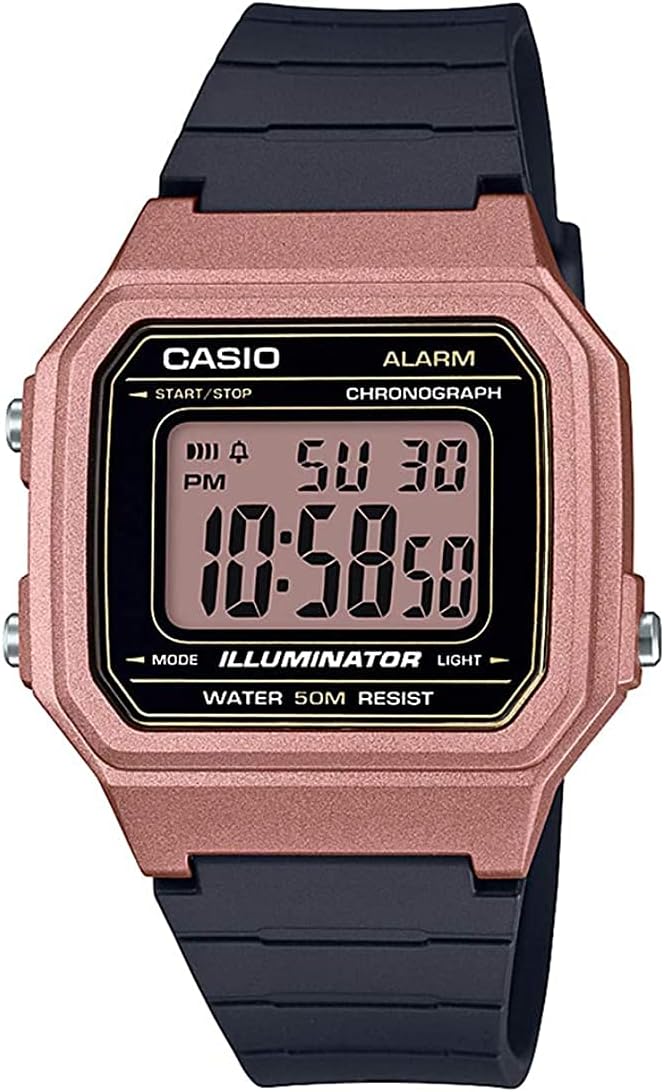 Casio Standard W-217HM-5A Wristwatch, Men's, Women's, Kids, Children, Boys, Girls, Chippukashi, Digital Date, Brown, Brown, Black, Overseas Model