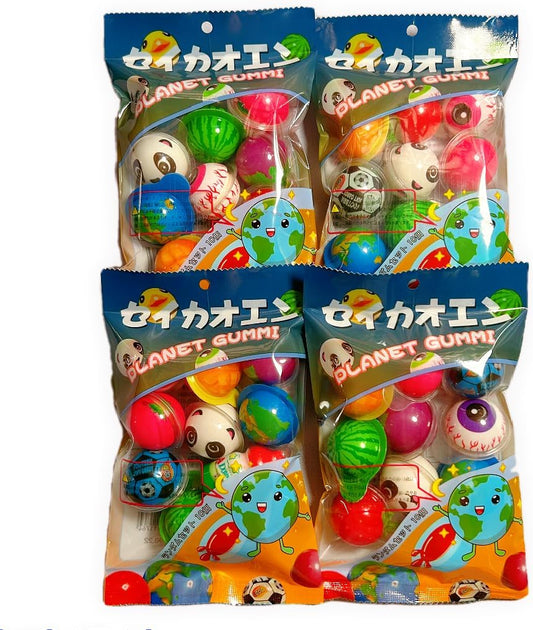 Seikaoen Earth Gummies, Assorted Sweets Set, Overseas Sweets, ASMR, Eye Gummy, Strawberry Gummy, Watermelon Gummy, Panda Gummy, etc. (Set of 40)