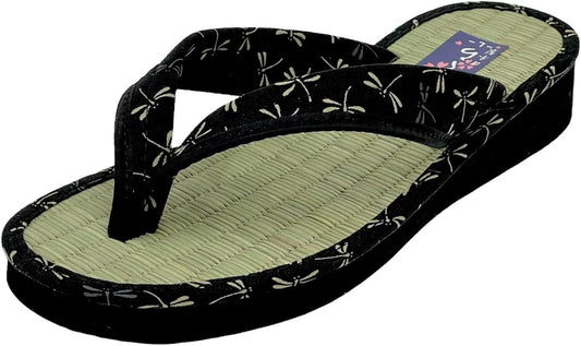 Daimyo Shokai Women's Thong Tatami Folding Sandals Japanese Pattern, Made in Japan