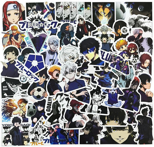 Moe Goods 50 Pieces Blue Lock Character PVC Stickers, Popular Anime, Various Characters, DIY, Decorative, Fashionable, Children, Gift, Letter, Mobile Phone, Notebook, Tape