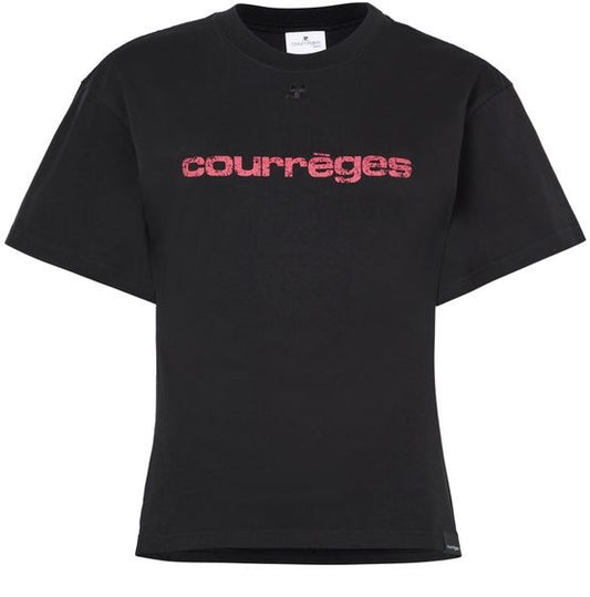 COURREGES ベルト付き プリント入り Tシャツ - Image 1