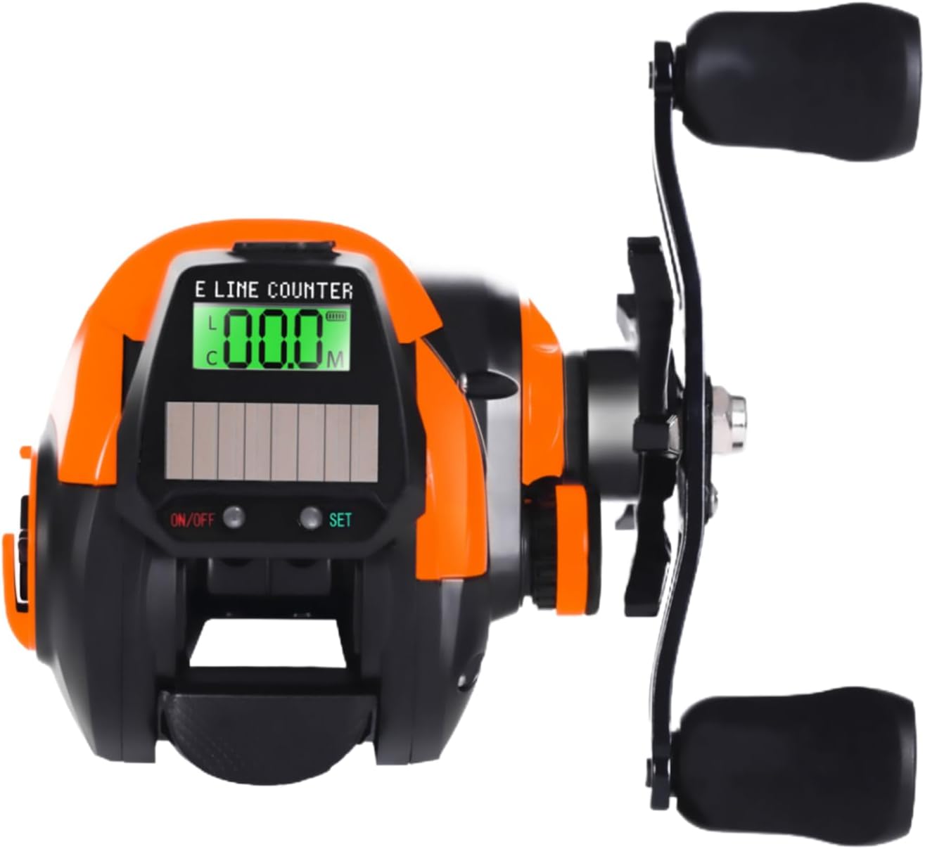 HJJベイトリール カウンター付きベイトリール 点滅アラーム 水深表示 7.2:1のギア比 0～12段変速 10kgの耐荷重 防水機能 ソーラー充電などの機能を備えています 海釣り ビーチ釣り ボート釣り 遠投釣り ラフト釣りなど 様々な釣りに最適です [並行輸入品]