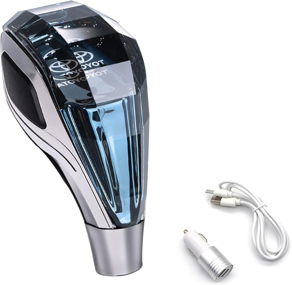 Toyota Shift Gear LED Shift Knob, Illumination, Touch Sensor, Gearstick Shift Knob, 7 Colors Auto Changing, Car Compatible, Auto Lighting, IP67 Waterproof, Fingerprint-Resistant Crystal Design