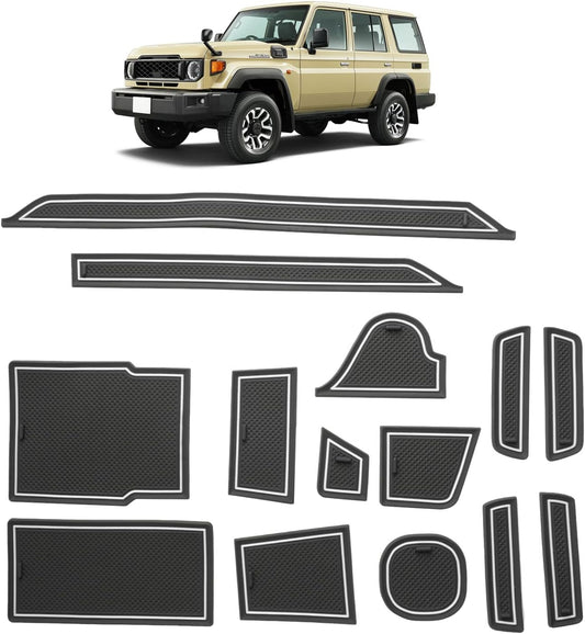 ruiya New Model Toyota Rankle 70 Land Cruiser 70 Exclusive Non-Slip Mat Rubber Mat Door Pocket Mat Interior Rubber Mat 70 Rank Accessories 70 Rank Parts Pocket Mat Scratch Resistant Non-Slip Anti-Slip