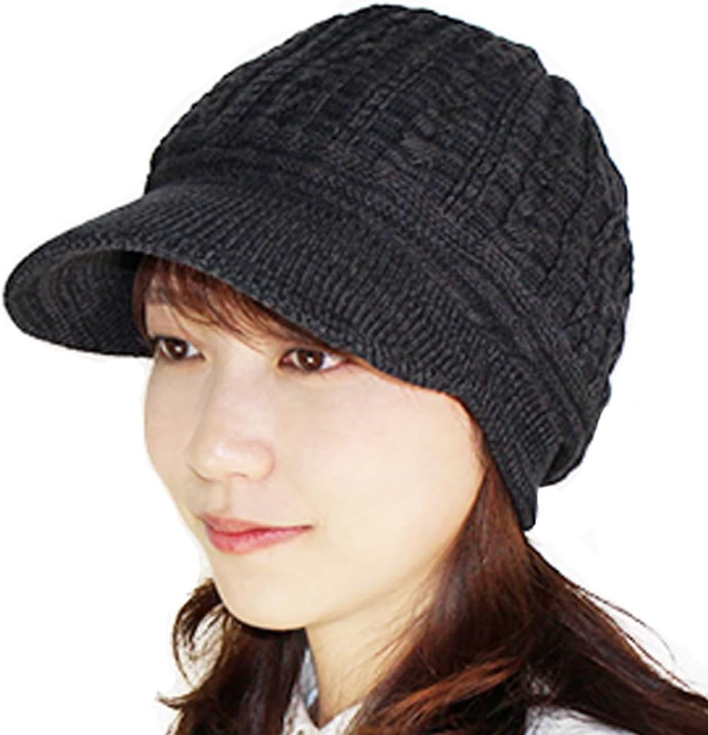Kokoro Anti-Cancer Medicine/Medical Hat, Organic, with Brim, Cable Pattern Cap [Autumn and Winter] [Made in Japan]
