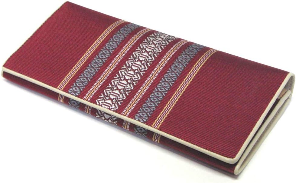 Shiranui Traditional Crafts from Fukuoka Prefecture, Hakata-ori Traditional Handicrafts, Konjo Pattern, Long Wallet, Engine Color
