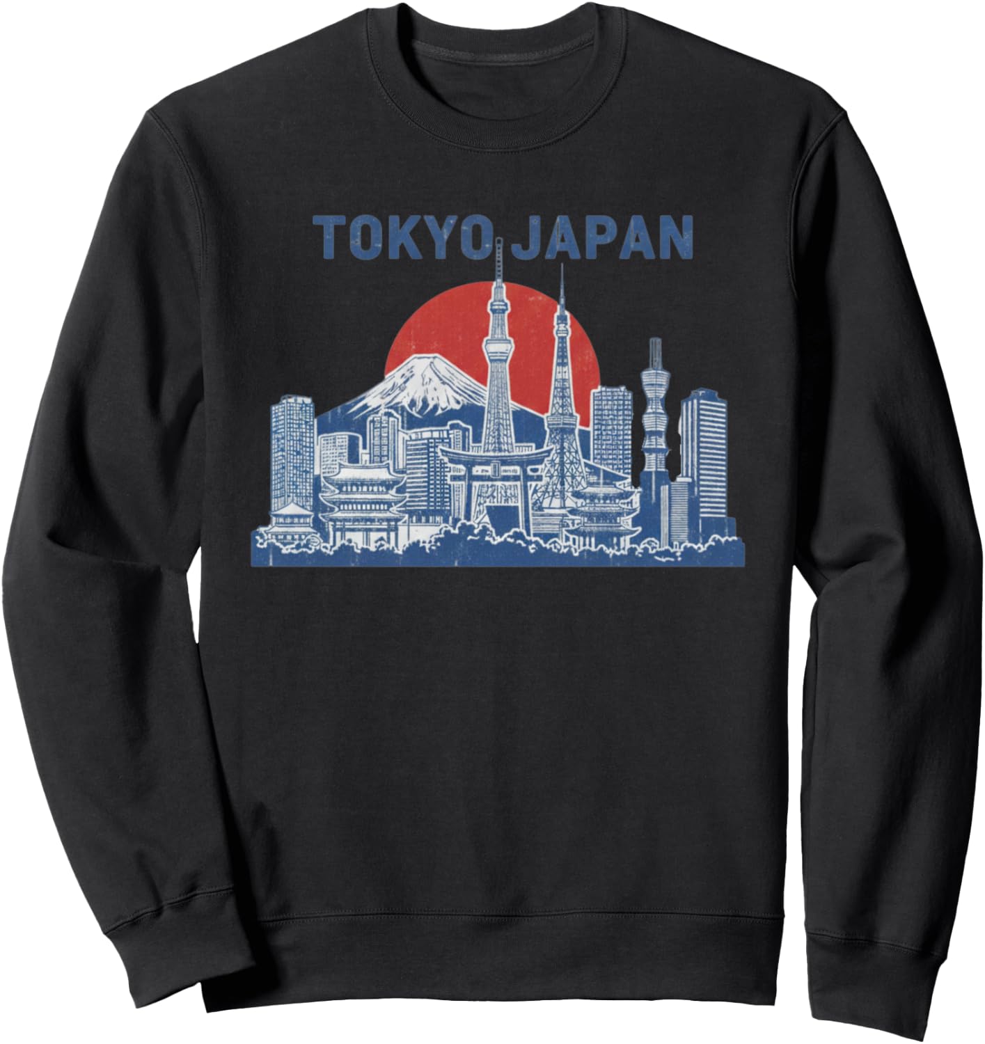 東京 日本 スカイライン 街並み イラスト お土産 トレーナー