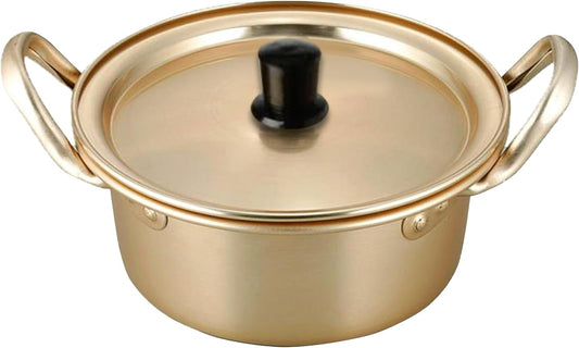 Korean Ramen Pot for 1 Person Aluminum, 5.5 inches (14 cm), 1 Piece/ Single Person Ramen Pot, Korean Instant Ramen Pot, Single Pot Set, All, Aluminum Pot, Nabe-yaki Udon Pot, Tabletop, Outdoor Pot