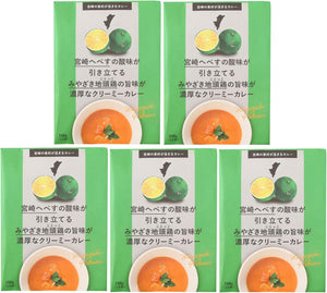 Grandma Honpo Miyazaki Hebesu Enhances the acidity of Miyazaki Hibesu Chicken, Creamy Curry, 7.1 oz (200 g) x 5, Retort Curry