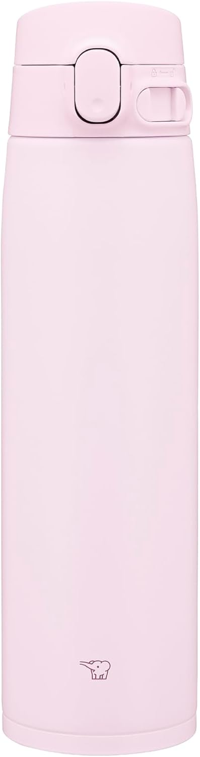 Zojirushi Large Capacity Water Bottle, 720ml (24.3 fl oz), [Selectable Size], Easy to Clean, Seamless Spout, 3 Washing Points, Sports Drink OK, Keeps Hot and Cold, One-Touch, Soft Pink SM-VB72-PM