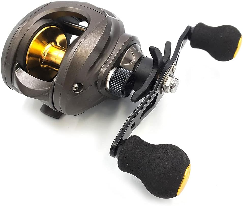 YU183 Reel, Great for Beginners, Bait Reel, Left Wind, Right Handle, Ultra Lightweight, Deep Groove Spool, Maximum Drag 17.7 lbs (8 kg), Gear Ratio 7.2:1, Aluminum Alloy Spool, For Sea,