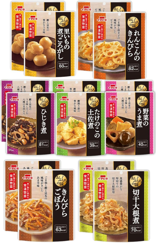 Ichibiki Retort Foods, Side Dishes, Momma Flavor, 7 Types, 14 Meals, Assorted Foods, Preserved Foods, Room Temperature Storage, Vegetables, Stewed Foods, Reserve (1)