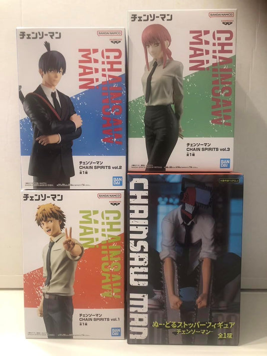 Chainsaw Man Chainsaw Man Chainspirit Noodle Stopper Figure, Set of 4, Denzi, Makima, Aki Hayakawa, Chainsawman, Chainsaw Devil