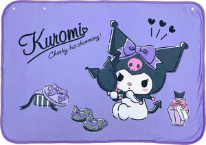 MORIPiLO Sanrio Characters Kuromi Throw Blanket (Soft Sheep Boa Throw), Purple, 27.6 x 39.4 inches (70 x 100 cm), Blanket, Goods, Warm, Cute, Summer, Winter, Cold Protection, Morishita Pillow