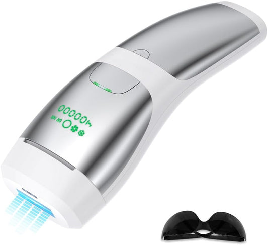 SLuB IPL Epilator, 400,000 Irradiation, Sapphire Cooling Epilator, 5 Level Adjustment, 2 Lighting Modes, Light Beauty Device, Household Epilator, Unisex, Full Body Use, Japanese Instruction Manual