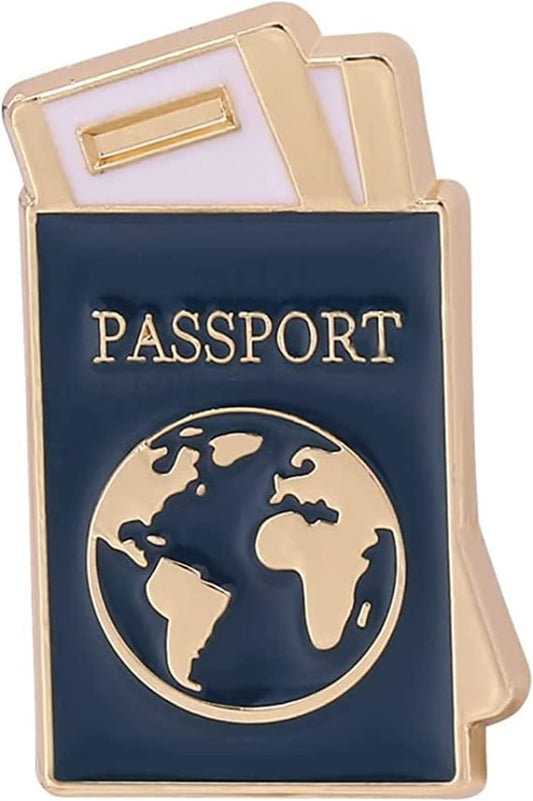 Pasaporte de viaje joyería esmalte Pin Broche Pin Metal Insignias Broches Solapa Pin Mochila Decoración Pines Piloto Regalo