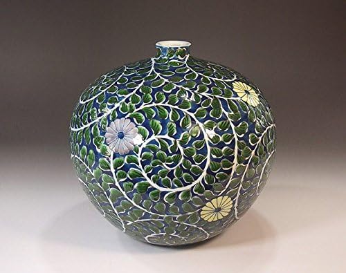 Traditional Japanese Crafts | Arita Ware / Imari Ware Ceramic Vase, Dyed Chrysanthemum Arabesque Pattern Decorative Vase, Pottery Artist Fujii Nishishiki