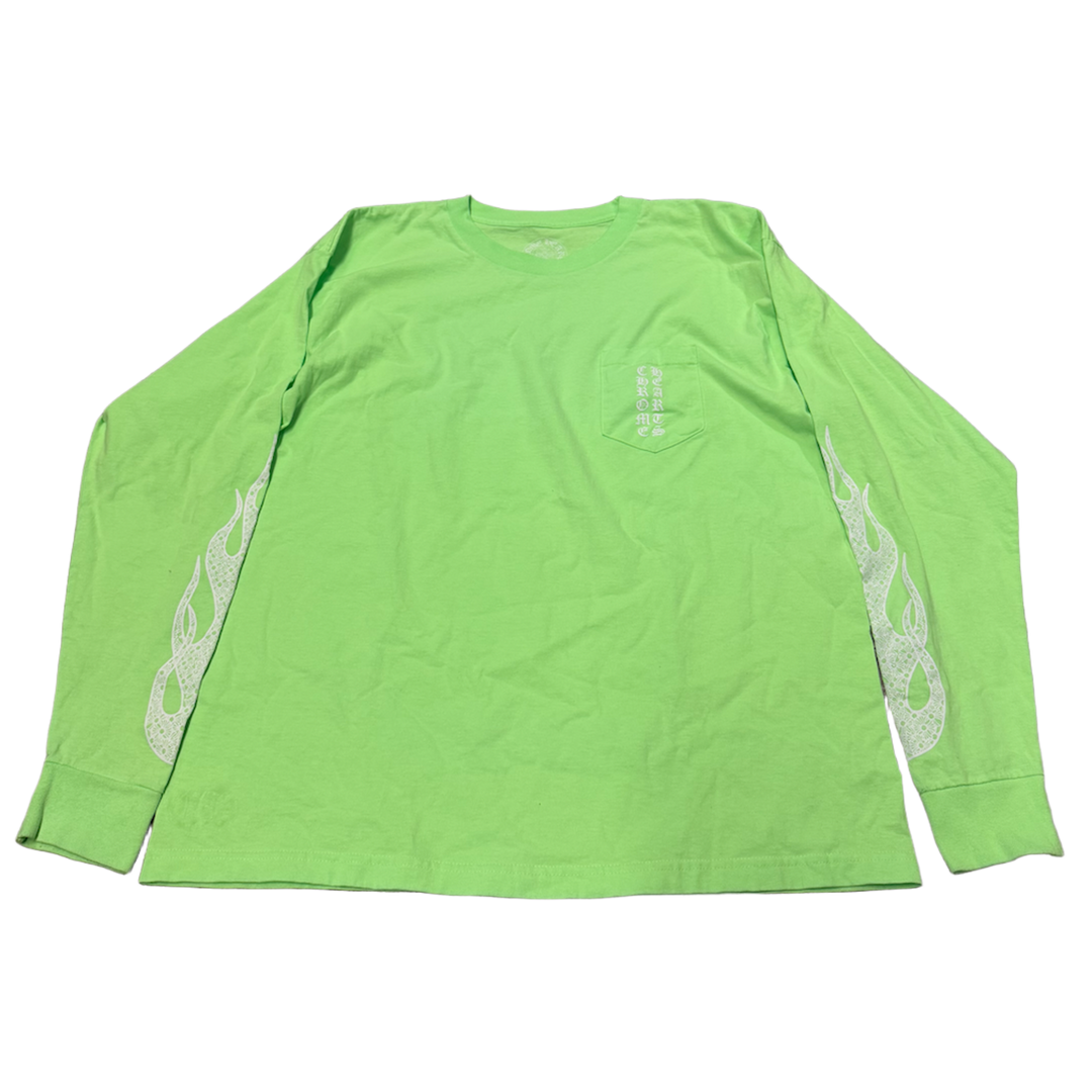 CHROME HEARTS 'NEON ARM FLAMES' LONGSLEEVE TEE