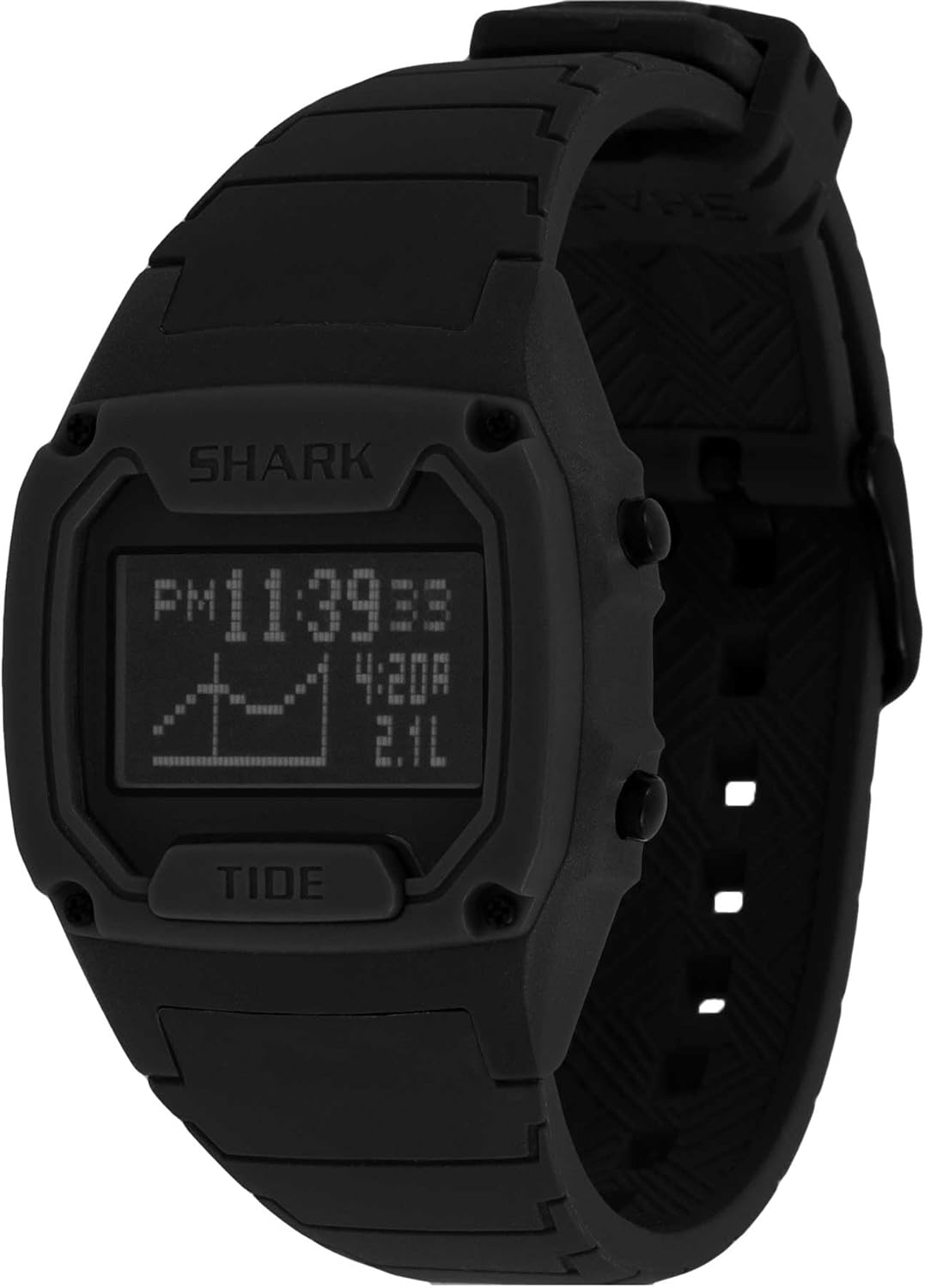 Freestyle Wristwatch, Waterproof to 10 ATM, Surf Watch, Digital Tide Graph, Display, Button Control, Underwater, Surfing, Marine Sports, SHARK CLASSIC TIDE 600, Genuine Imported, Black, NEG, Gift
