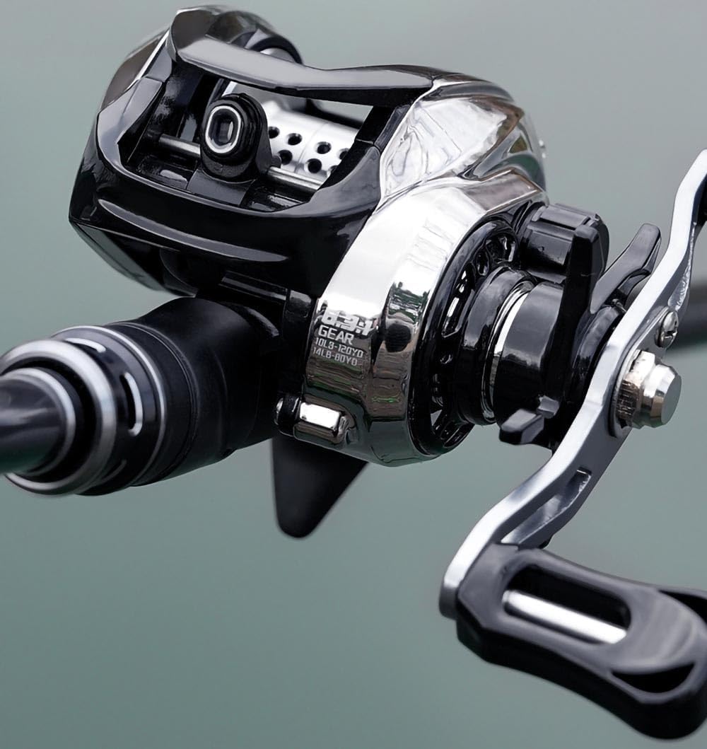 Bait Reel, Casting Reel, Lightweight, For Long Throws, Strong Magnetic Brake, Maximum Drag Force, 17.6 lbs (8 kg), Gear Ratio, 6.3:1, For Lakes, Rivers, Saltwater Fishing, Freshwater Fishing Reel