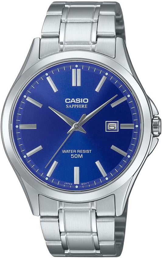 Casio MTS-115D-2A1 Analog Quartz Standard, Standard, Silver, Blue