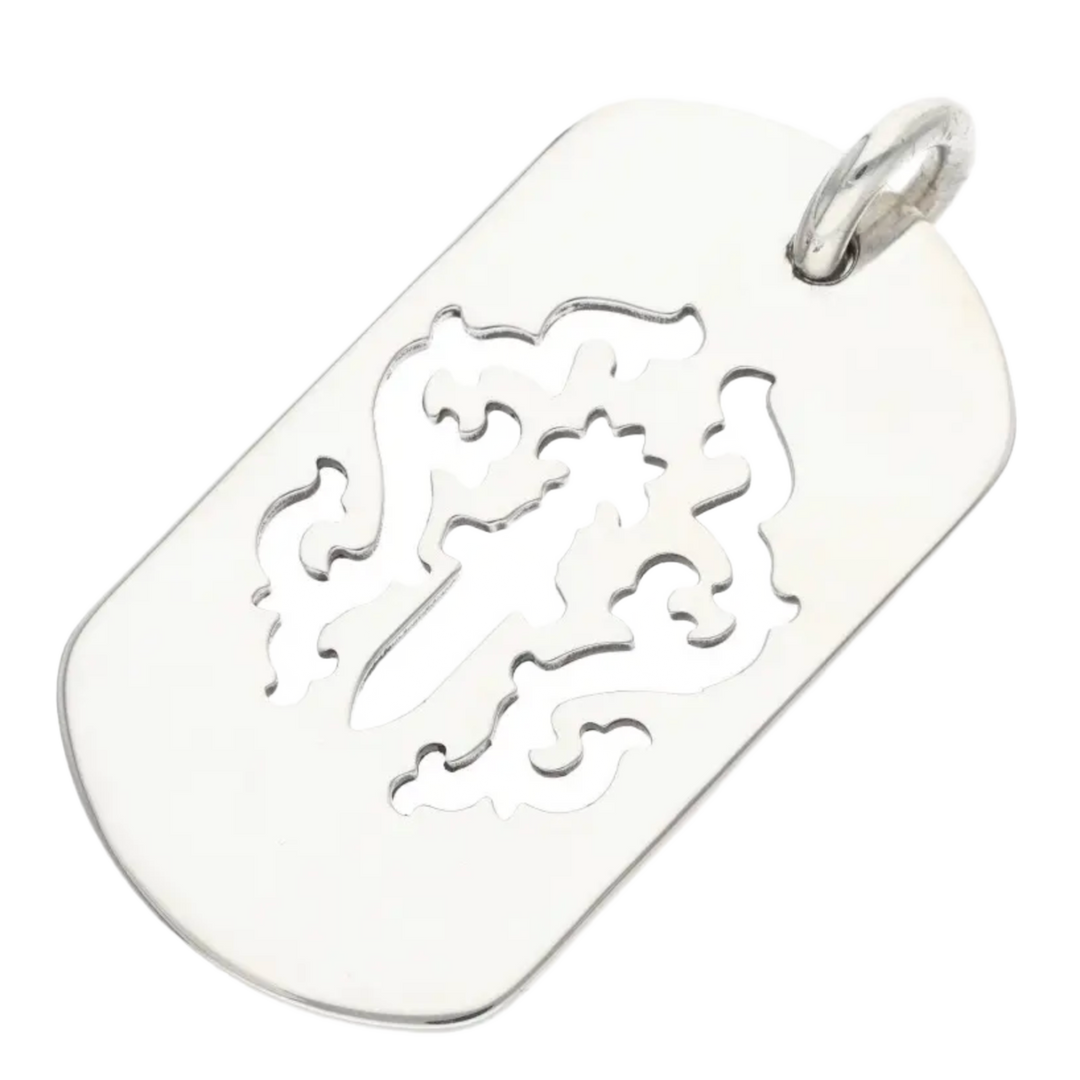 CHROME HEARTS 'DAGGER' SILVER DOG TAG PENDANT
