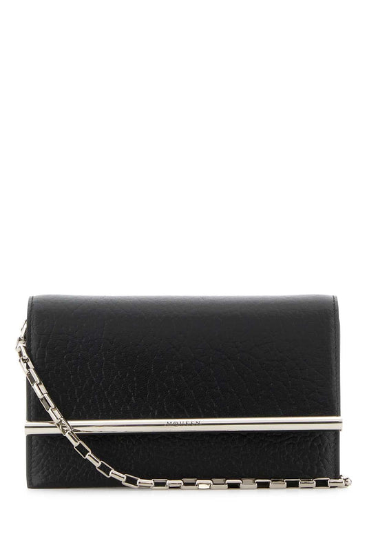 Alexander Mcqueen アレクサンダーマックイーンブラックレザーミニクロスバークラッチ - Image 1