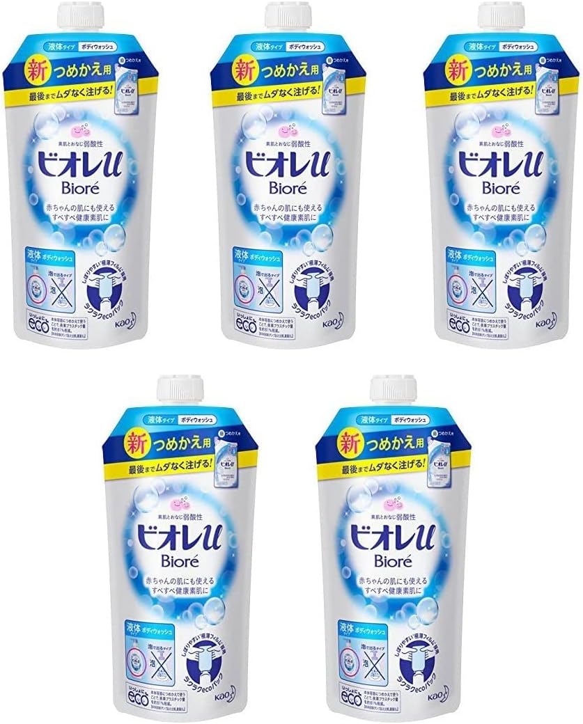 (Bulk Purchase) Kao Biore U 3336316 Refill, 11.5 fl oz (340 ml) x 5