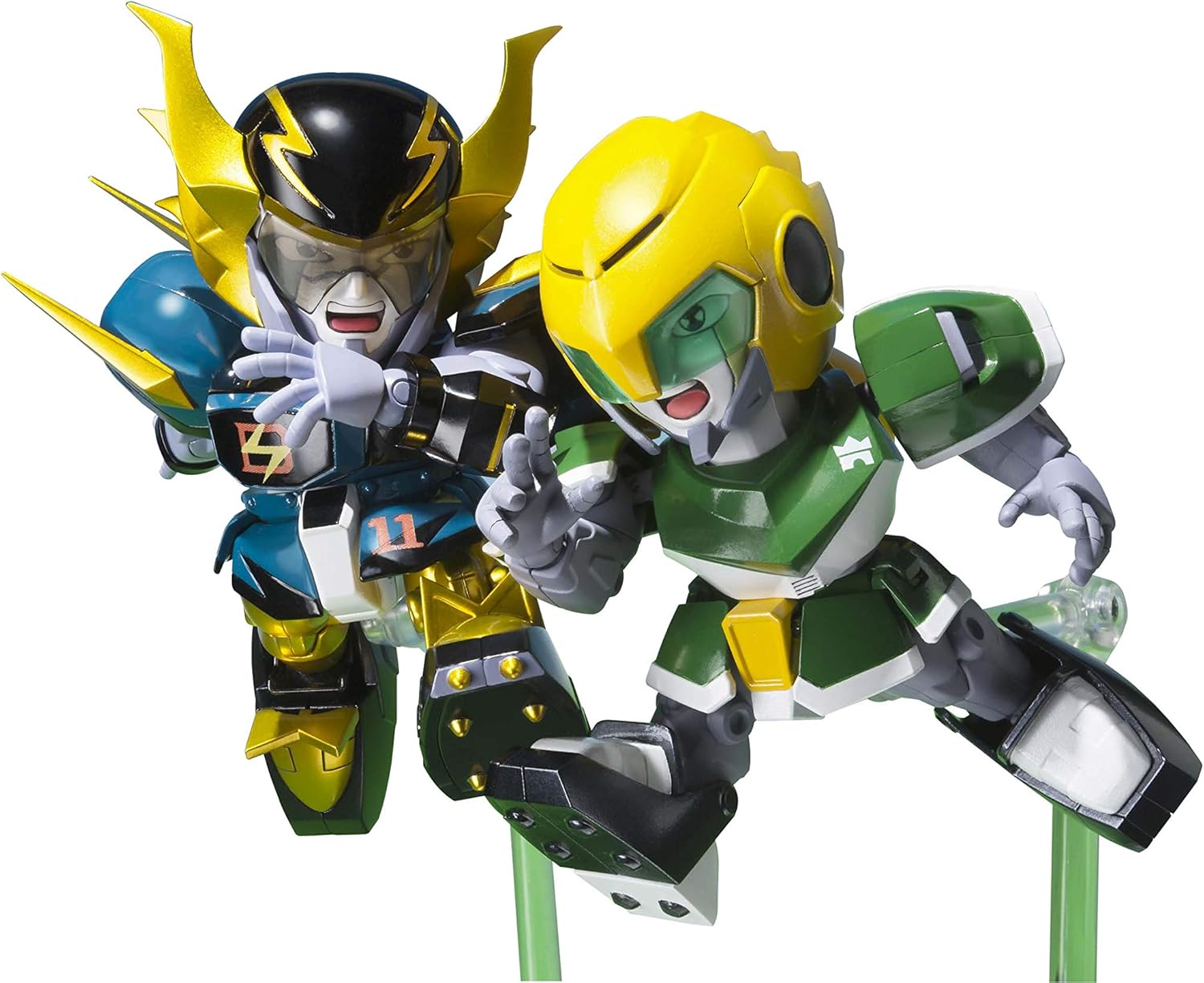 Chogokin Iron Leaguer Mach Indy & Goldfoot, Approx. 3.1 inches (80 mm), Die-cast, PVC & ABS, Pre-painted Action Figure
