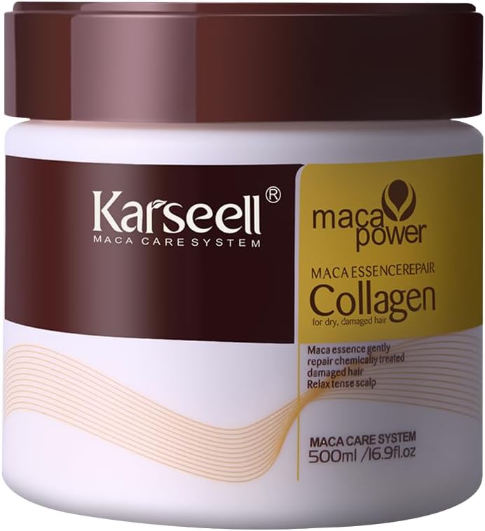 Karseell Collagen Hair Mask, 16.9 fl oz (500 ml), Hair Treatment, Hair Pack, Herbal Extract, Collagen, Essential Oil Formulation, Car Seal