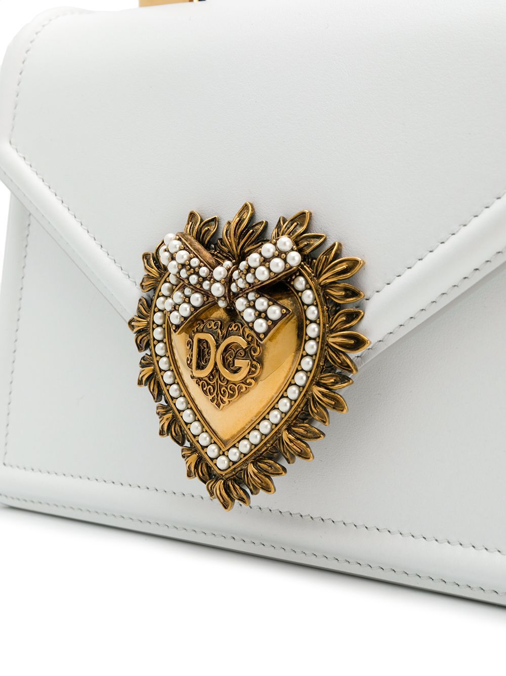 Dolce  Gabbana ドルチェとガッバーナの献身小さな革のハンドバッグ - Image 1