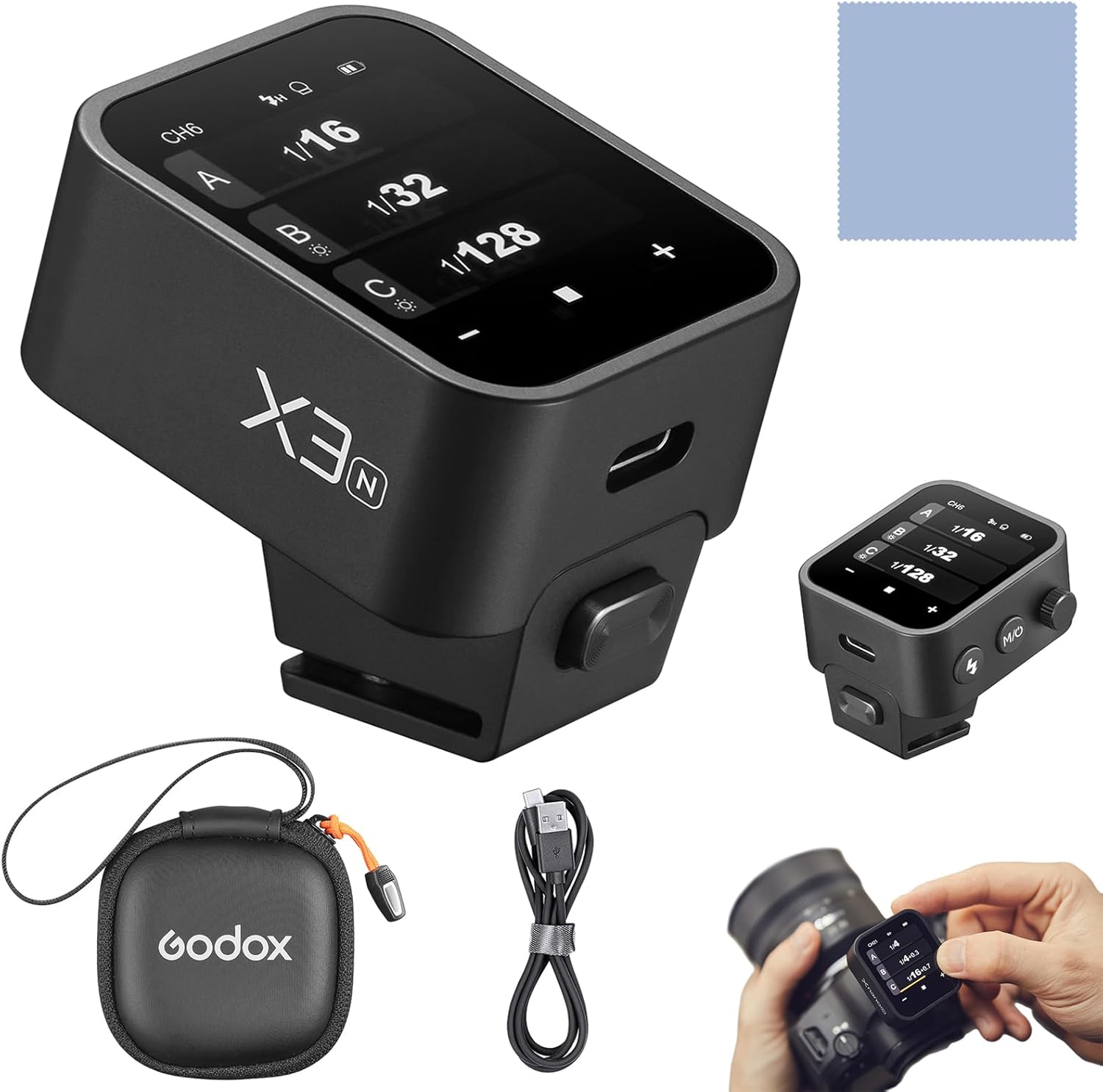 GODOX X3-N Wireless Flash Trigger Transmitter 2.4G High Speed Sync 1/8000s OLED Touch Screen TCM Conversion for Nikon Nikon SLR Cameras (x3n)