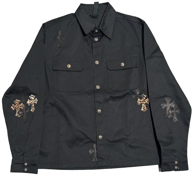 CHROME HEARTS 'WORK DOG' LEOPARD CROSS JACKET