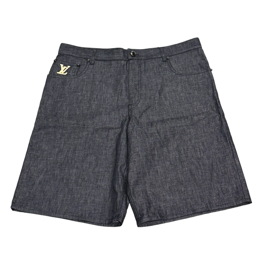 LOUIS VUITTON 'BLACK CHAMBRAY' SHORTS