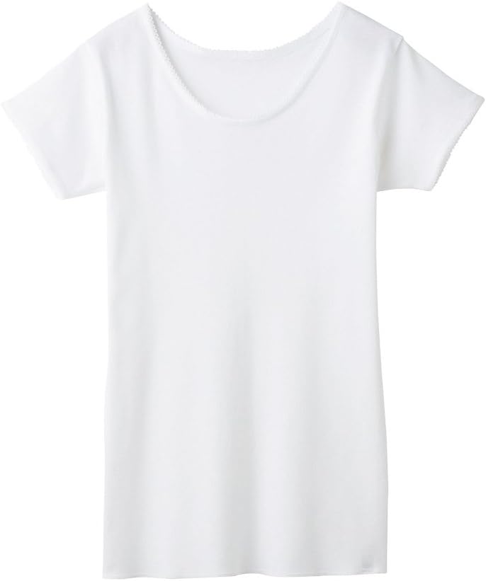 Gunze KQ5051 Women's Inner Shirt, Comfortable Workshop, Round Neck, 3/4 Sleeve Sleeper, 100% Cotton, Made in Japan