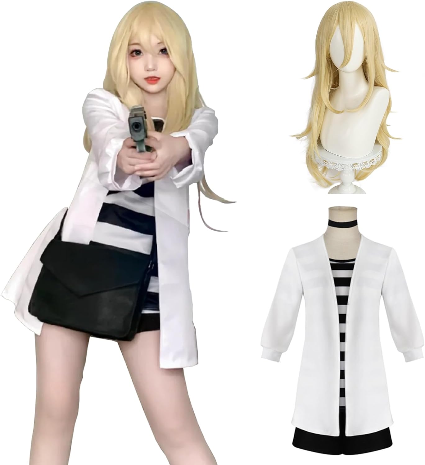 Angels of Death Cosplay Costume with Wig Rey Zac Eddie Cosplay Costume Adult Costume