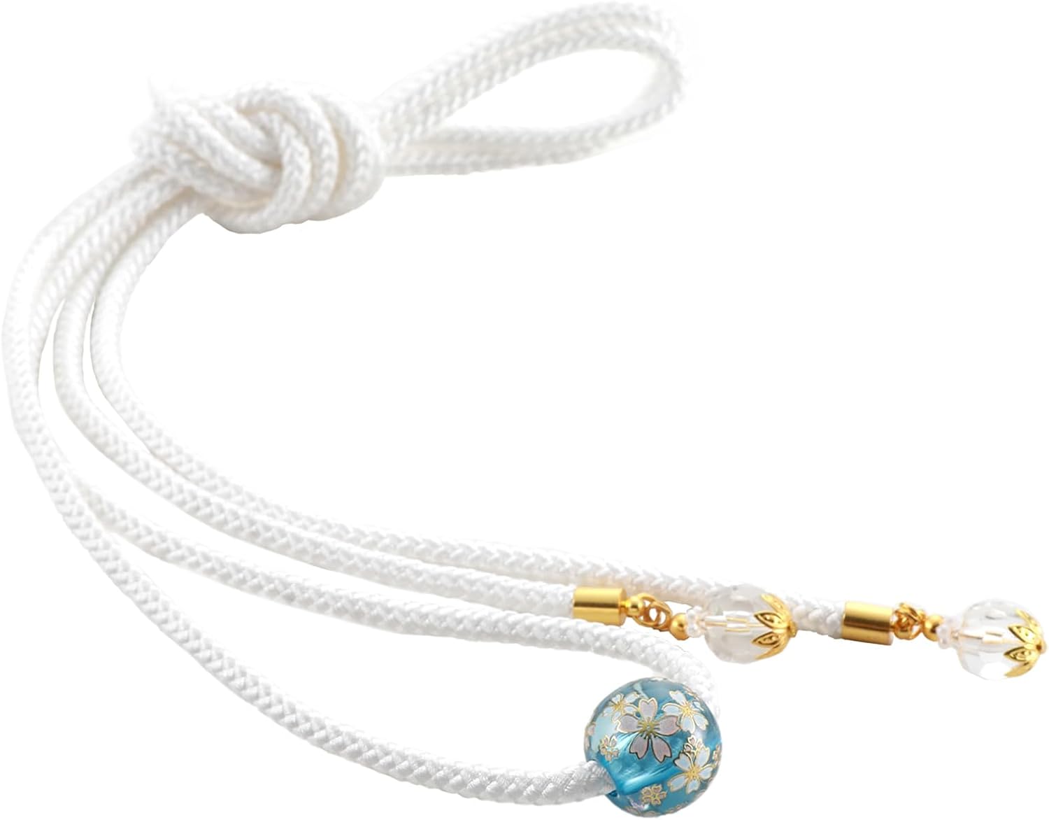 Sarasa Obi Sash Decoration with Dragonfly bead, For Yukata Kimono, Belt Decoration