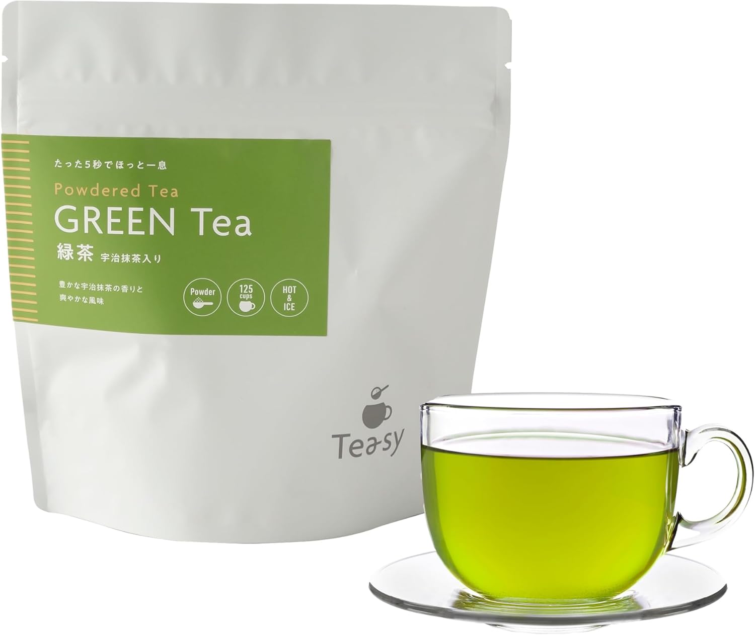 Tea-sy Powdered Green Tea Powder, 3.5 oz (100 g), Zipper Bag, Dissolves in Water, No Tea Bag Needed