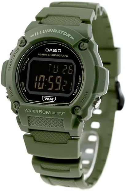 Casio W-219HC-3BV Quartz Men's Women's Watch, Black, sports