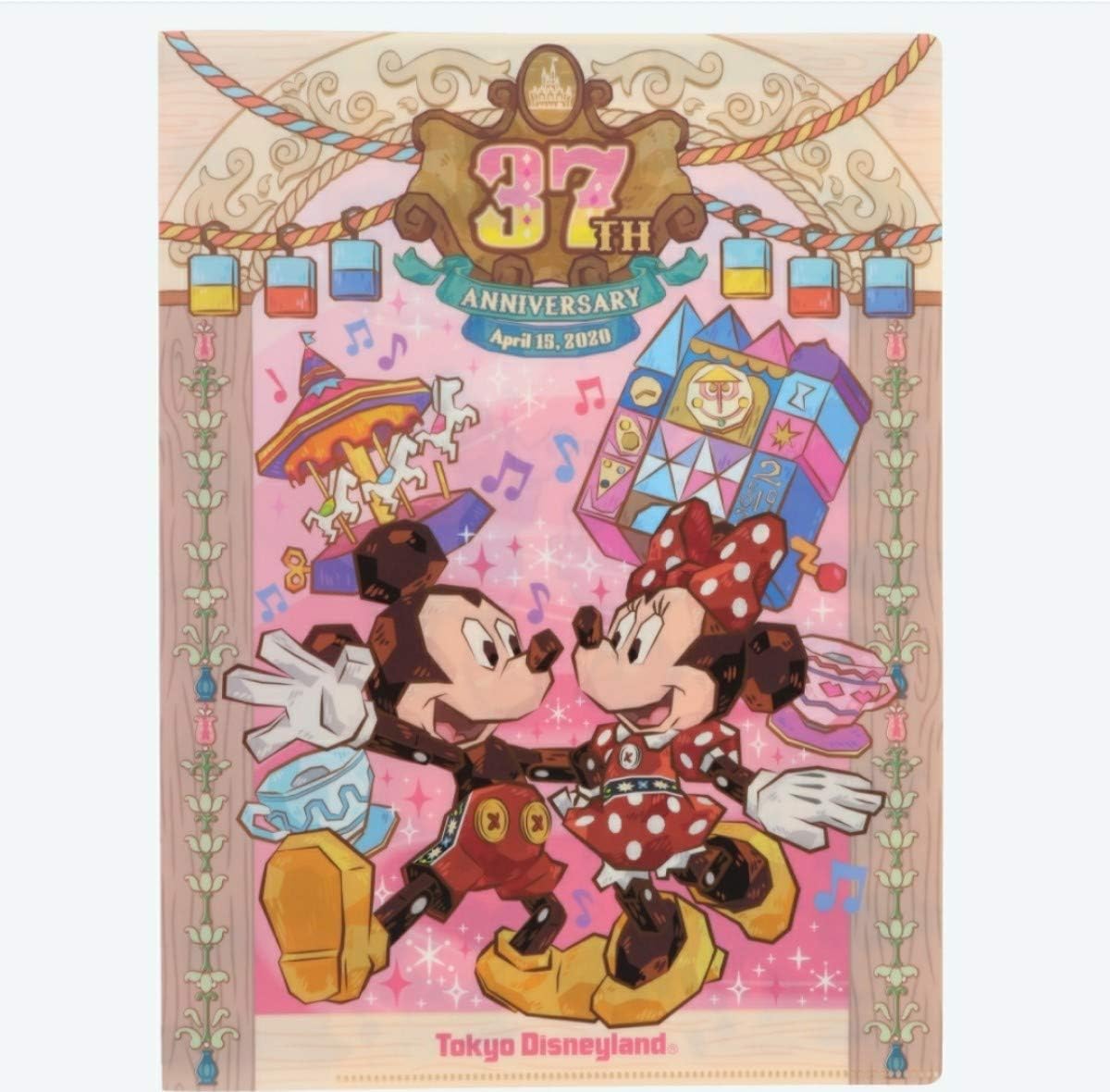 Mickey & Minnie Double Pocket Holder (Tokyo Disneyland Exclusive) 37th Anniversary Fantasy Land Disney Goods Souvenir