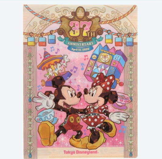 Mickey & Minnie Double Pocket Holder (Tokyo Disneyland Exclusive) 37th Anniversary Fantasy Land Disney Goods Souvenir