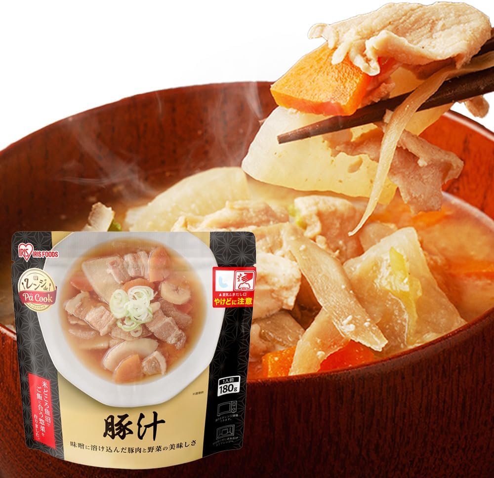 Iris Ohyama Range de Pa Cook Range-Up Pork Broth, Boil-in-Bag, 6.3 oz (180 g), Side Dish, Microwaveable