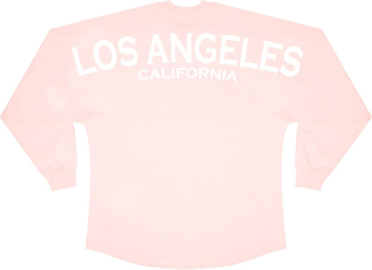 Spirit Jersey Camiseta clásica de Los Ángeles, California, de gran tamaño, unisex, de manga larga, preencogida, 100% algodón