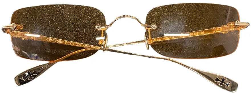 CHROME HEARTS 'COMPRESSION' ORANGE TINT SUNGLASSES