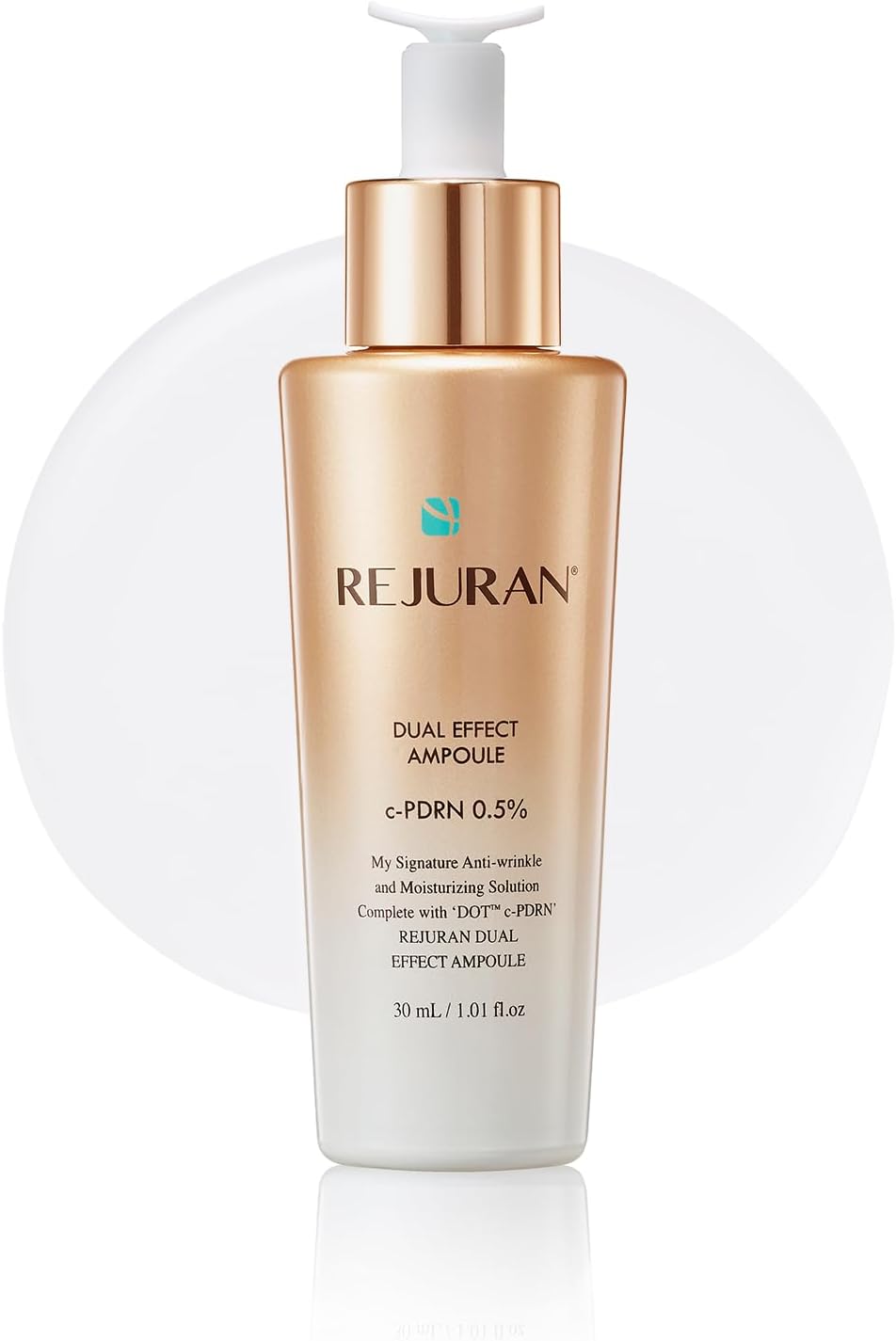Rejuran Dual Effect Ampoule, 1.01 oz (30 ml), PDRN, c-PDRN, High Concentration, Featuring DOT Technology, Firming, Radiance, Hydration, Dullness, Pore Care, Serum, Official Product