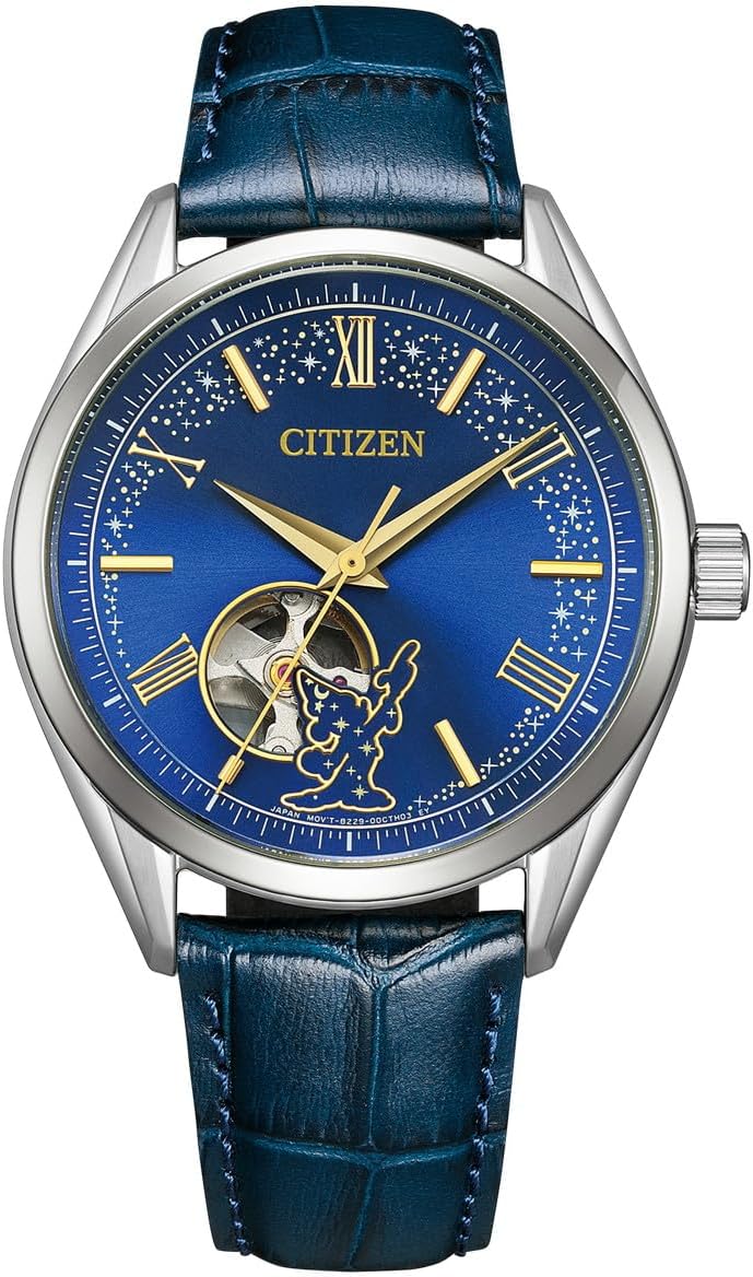 Citizen NH9115-02L Wristwatch, Disney Collection, Motif: Disney FANTASIA, Mechanical, Mechanical Watch, Waterproof, Blue, Men's