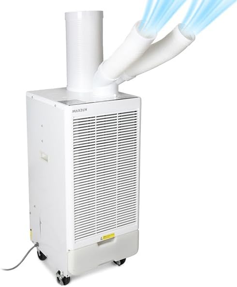 MAXZEN MSC-ST25TH-WHTH Spot Cooler, Commercial Use, Twin Duct, Air Conditioner, Cooler, Dehumidifier, Clothes Drying Dehumidifier, No Construction Required, Standing Type, Portable Air Conditioner, White,