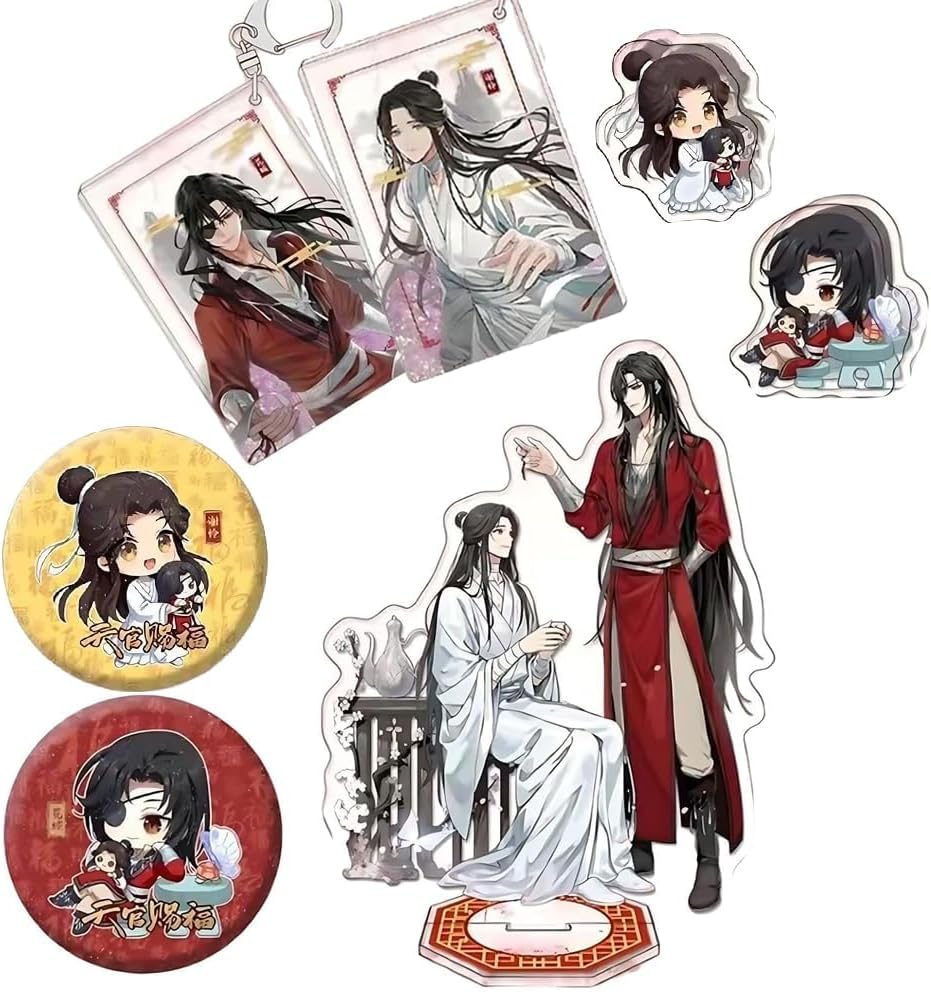Tenkan Tofuku Chinese Collaboration Goods, Lucky Bag, Thank You for Flower Castle, Set of 4, Acrylic Stand, Can Badge, Keychain, pp Clip, Lightweight, Surrounding Decoration, Interior, Cute, Ornament