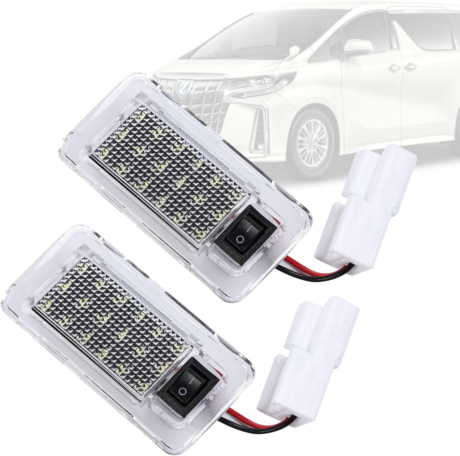 Toyota Alphard Vellfire Luggage Lamp LED White Interior Parts Genuine Replacement (2-Pack)